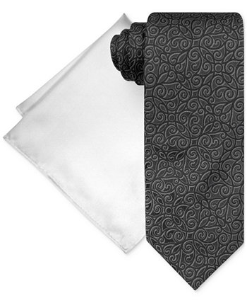 Men's Tonal Scroll Tie & Pocket Square Set Steve Harvey