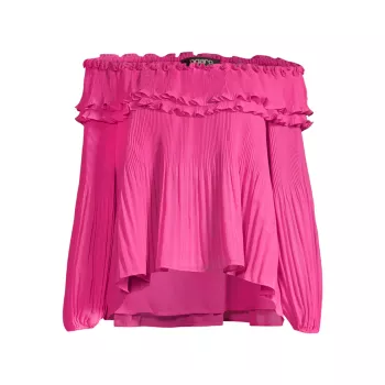 Плиссированная блузка из креп-шифона Emilia Ungaro