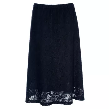 Кружевная юбка-трапеция с прозрачным подолом на частичной подкладке Wilt