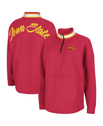 Женская флисовая куртка Cardinal Iowa State Cyclones Alice 2-Hit с молнией на четверть Colosseum