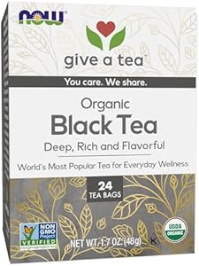 NOW Foods, Give a Tea™ Organic Black Tea, Robust, Rich Flavor with Naturally Occurring Caffeine, 24-Count NOW Foods