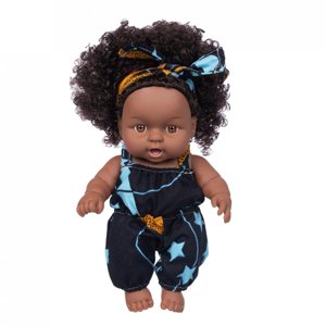 Tarmeek Black Dolls 8in American African Girl Baby Doll for Kids Aged 3 4 5 6 7 Years Fashion Play Doll Reborn Baby Toy Doll - Life Size Soft Adjustable Perfect for Birthday Tarmeek