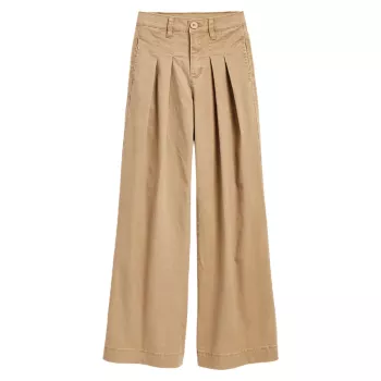 Big Girl's Pleated High-Rise Pants Tractr