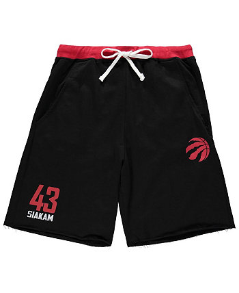 Мужские шорты Pascal Siakam Black, Red Toronto Raptors Big and Tall French Terry Name and Number Shorts Profile
