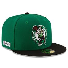 Мужская приталенная кепка New Era Kelly Green/Black Boston Celtics 2022 NBA Finals с нашивкой сбоку 59FIFTY New Era