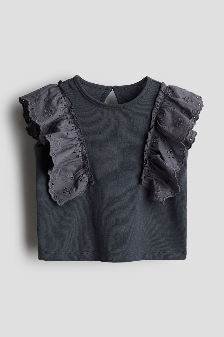  Блузка H&M Ruffle-trimmed Cotton Top H&M