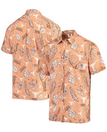 Мужская рубашка на пуговицах в винтажном стиле с цветочным рисунком Texas Longhorns Texas Orange Wes & Willy