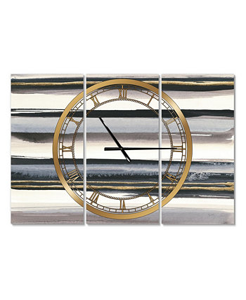 Металлические настенные часы Glam с 3 панелями Designart