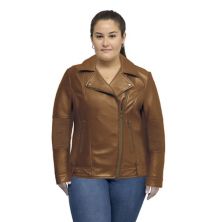 Plus Size Whet Blu Crossover Leather Jacket Whet Blu