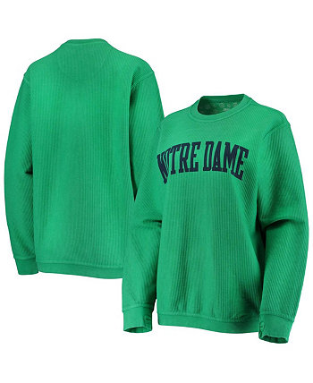 Женский зеленый рваный свитер Notre Dame Fighting Irish с удобным шнурком в винтажном стиле, базовый пуловер с аркой Pressbox