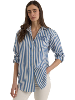 Petite Oversize Striped Cotton Broadcloth Shirt LAUREN Ralph Lauren