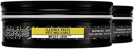 AXE Styling Flexible Hair Paste Urban Messy Look 2 Count for An Instant Texture Boost Hair Styling Made Easy 2.64 oz Axe