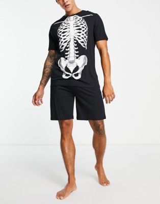 Черно-белая короткая пижама со скелетом Brave Soul на Хэллоуин Brave Soul