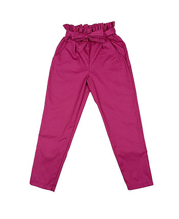 Little Girls Paper-Bag Waist Tirante Belted Pants Mixed Up Clothing