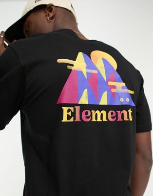 Черная футболка Hills с принтом на спине Element Element