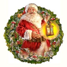 Enchanted Christmas santa wreath Door Decor by D. Gelsinger - Christmas Decor Designocracy