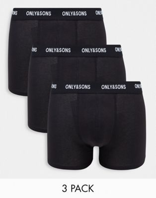 Набор из 3 плавок Only & Sons однотонного черного цвета Only & Sons