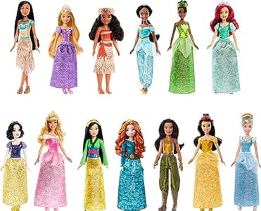 Mattel Disney Princess Toys, Fashion Doll Set with 13 Dolls in Sparkling Clothing & Accessories, Inspired by Disney Movies (Amazon Exclusive) Mattel