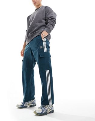Синие брюки карго с 3 полосками adidas Originals Adidas