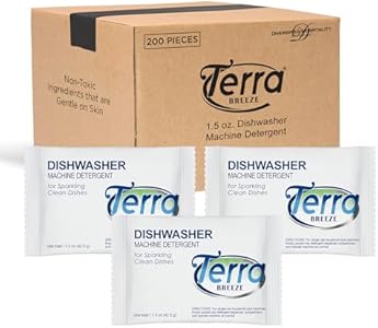 Automatic Dishwasher Detergent Powder | Terra Breeze 1-Shoppe - Bulk Hotel Size Amenities for AirBnB & Rentals | Half pallet - 27 cases with 200 units each - 5,400 pieces Terra Breeze