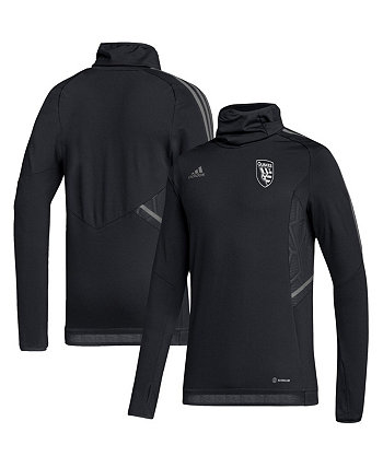 Men's Black San Jose Earthquakes COLD.RDY Raglan Warmup Pullover Jacket Adidas