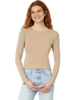 Укороченная футболка с круглым вырезом и контрастной вышивкой Madewell