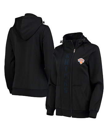 Women's Black New York Knicks Perforated Full-Zip Hoodie Jacket FISLL