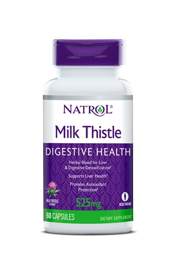 Natrol Milk Thistle Advantage™ — 525 мг — 60 вегетарианских капсул Natrol