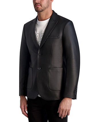 Мужской пиджак из искусственной кожи с короткими лацканами и покрытием Karl Lagerfeld Paris