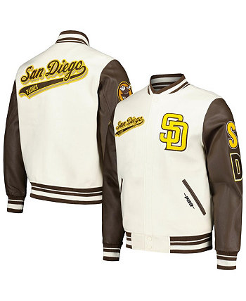 Мужская кремовая шерстяная куртка San Diego Padres Script Tail с молнией во всю длину и разнообразным стилем Pro Standard