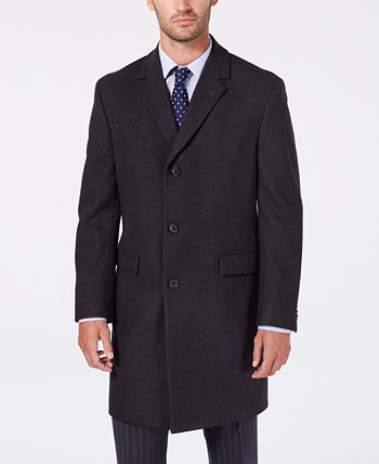 Мужское длинное пальто из мелтона классического / стандартного кроя с планками Nautica