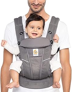 Ergobaby All Carry Positions Breathable Mesh Baby Carrier with Enhanced Lumbar Support & Airflow (7-45 Lb), Omni Breeze, Graphite Grey Ergobaby