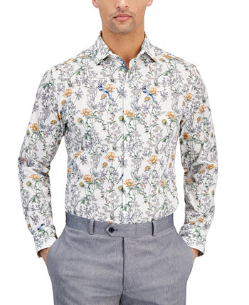 Мужская классическая рубашка с цветочным принтом птиц, созданная для Macy's Bar III
