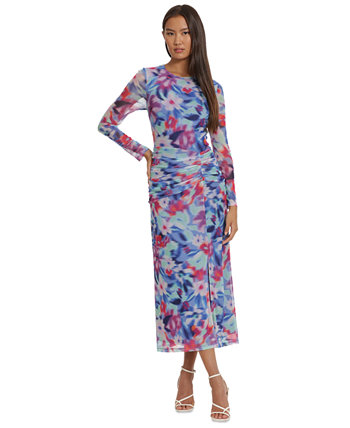 Women's Printed Ruched Maxi Dress Donna Morgan