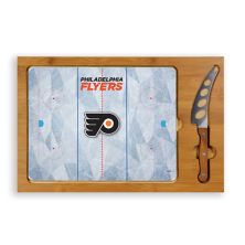 Picnic Time Philadelphia Flyers Icon Набор стеклянных разделочных досок и ножей Picnic Time