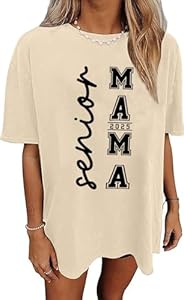 Women Oversized Mama Shirt Senior Mama T-Shirt Funny 2025 Mama Graphic Shirt Mother's Day Mommy Gift Tops Zifota