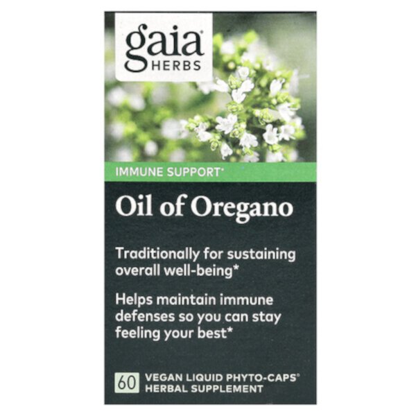 Масло орегано, 60 веганских жидких фито-капсул Gaia Herbs