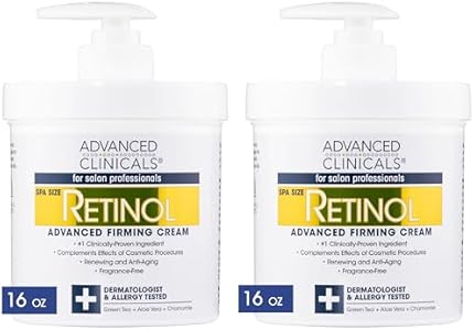 Advanced Clinicals Retinol Body Lotion + Brightening Vitamin C Cream 2pc Skin Care Set | Skin Tightening Body Moisturizer & Face Lotion | Crepey Skin Care Treatment | Skin Care Products, 2pc Set Advanced Clinicals