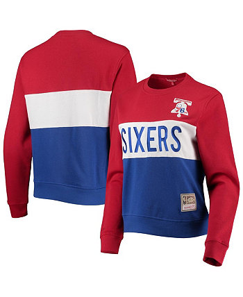 Женская толстовка Royal Philadelphia 76ers Color Block 2.0 Pullover Sweatshirt Mitchell & Ness