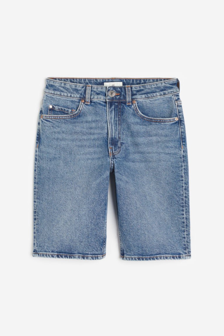 Узкие классические джинсовые шорты H&M