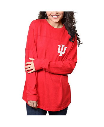 Женская футболка Crimson Indiana Hoosiers The Big Shirt большого размера с длинным рукавом Pressbox