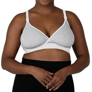 BRAVADO! BASICS Women's Adjustable Maternity Bra, Nursing Bra and Sleep Comfy Cotton Bra, Light Heather Grey, X-Large Bravado Designs