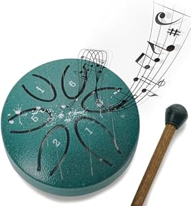 Rain Chime Drum-Steel Tongue Drum 3 Inches 6 Notes,Rain Drum for Outside Garden,Steel Tongue Drum Rain Chime Waterproof, Mini Handpan Drum, Drum Rain Chime Waterproof (Foliage gold) TWODEER