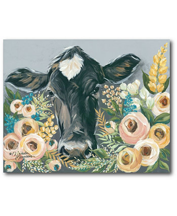 Картина на холсте «Корова в галерее цветочного сада» - 18 "x 24" Courtside Market