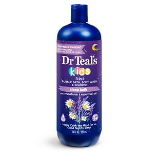 Dr Teal's Kids 3-in-1 Bubble Bath, Body Wash & Shampoo with Melatonin & Essential Oil, 20 fl oz Dr Teal's