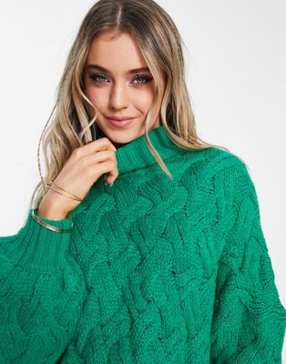 Зеленый свитер крупной вязки в клетку In The Style x Billie Faiers In The Style
