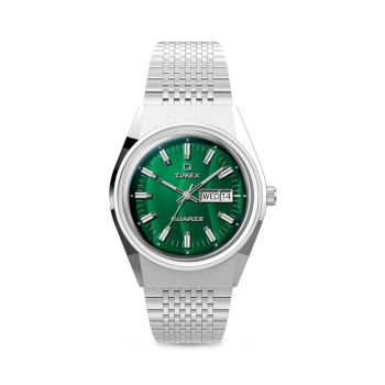 Q Falcon Eye Stainless Steel Green 38MM Watch Timex