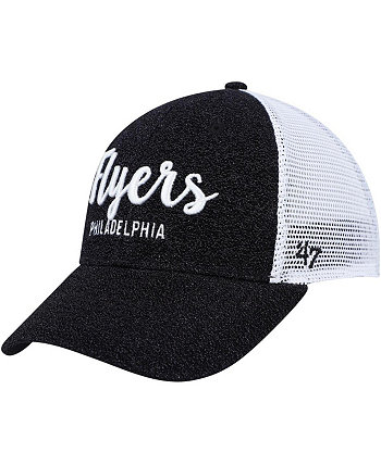 Женская черно-белая бейсболка Philadelphia Flyers Encore MVP Trucker Snapback '47 Brand