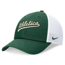 Men's Nike Green Oakland Athletics Evergreen Wordmark Trucker Adjustable Hat Nitro USA