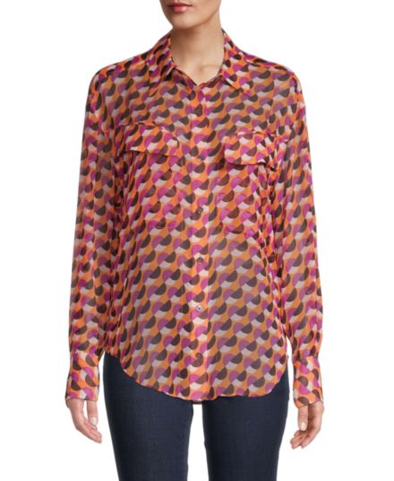 Шелковая рубашка Nanine с геометрическим рисунком EQUIPMENT